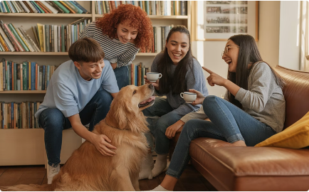 Community bonds with pets and friends